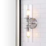 Spencer Edison 16.5" Cylinder Iron/Seeded Glass Farmhouse Contemporary LED Wall Sconce