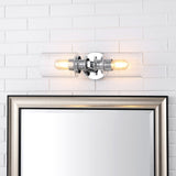Spencer Edison 16.5" Cylinder Iron/Seeded Glass Farmhouse Contemporary LED Wall Sconce