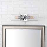 Spencer Edison 16.5" Cylinder Iron/Seeded Glass Farmhouse Contemporary LED Wall Sconce