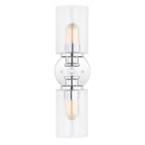 Spencer Edison 16.5" Cylinder Iron/Seeded Glass Farmhouse Contemporary LED Wall Sconce