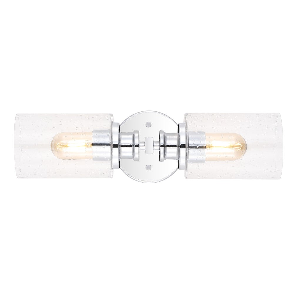 Spencer Edison 16.5" Cylinder Iron/Seeded Glass Farmhouse Contemporary LED Wall Sconce