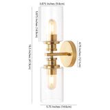 Spencer Edison 16.5" Cylinder Iron/Seeded Glass Farmhouse Contemporary LED Wall Sconce