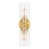 Spencer Edison 16.5" Cylinder Iron/Seeded Glass Farmhouse Contemporary LED Wall Sconce