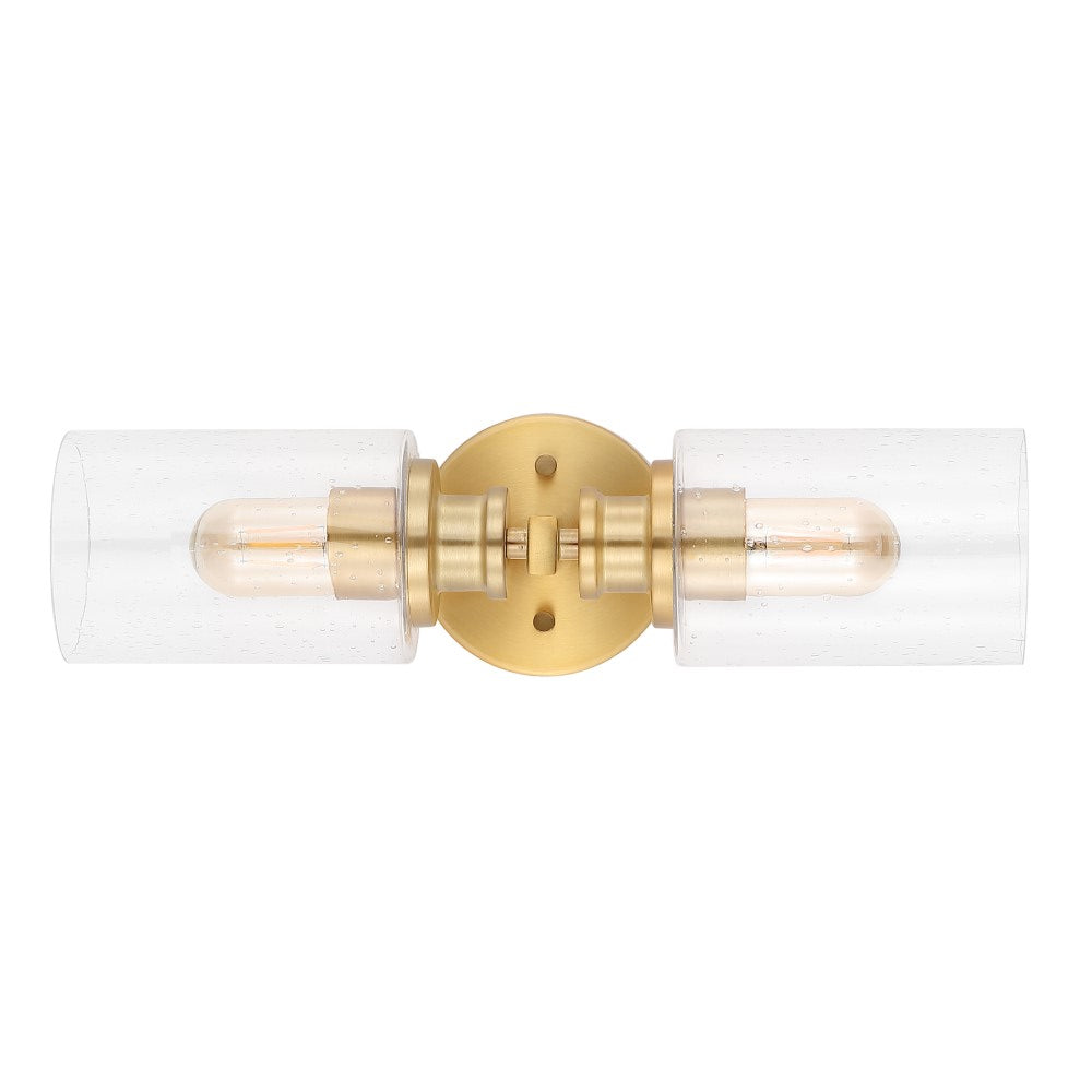 Spencer Edison 16.5" Cylinder Iron/Seeded Glass Farmhouse Contemporary LED Wall Sconce