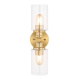Spencer Edison 16.5" Cylinder Iron/Seeded Glass Farmhouse Contemporary LED Wall Sconce