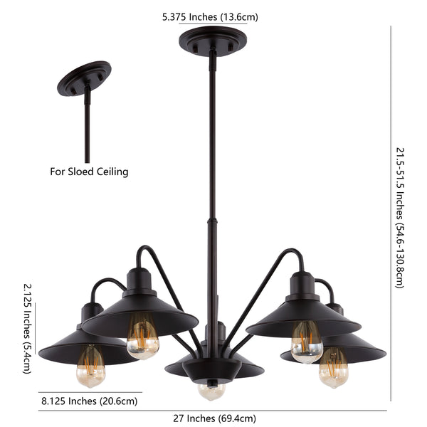 Dimension Image Oil Rubbed Bronze / 5 Light