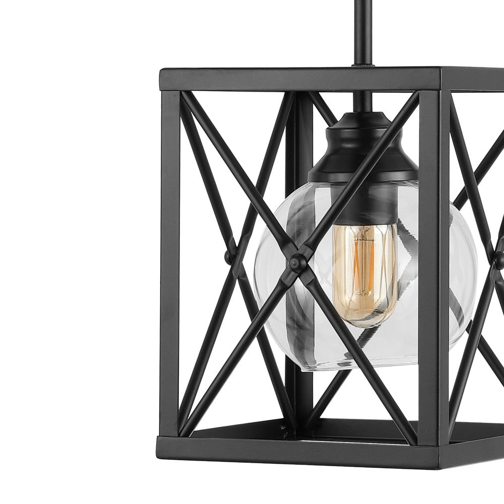 Darwin 8" Industrial Farmhouse Iron/Glass LED Pendant