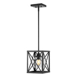 Darwin 8" Industrial Farmhouse Iron/Glass LED Pendant