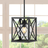 Darwin 8" Industrial Farmhouse Iron/Glass LED Pendant