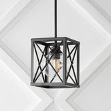 Darwin 8" Industrial Farmhouse Iron/Glass LED Pendant