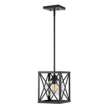 Darwin 8" Industrial Farmhouse Iron/Glass LED Pendant