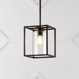 Pagoda 8.13" Industrial Farmhouse Iron/Glass LED Pendant