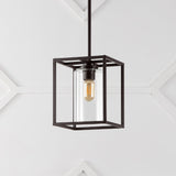 Pagoda 8.13" Industrial Farmhouse Iron/Glass LED Pendant