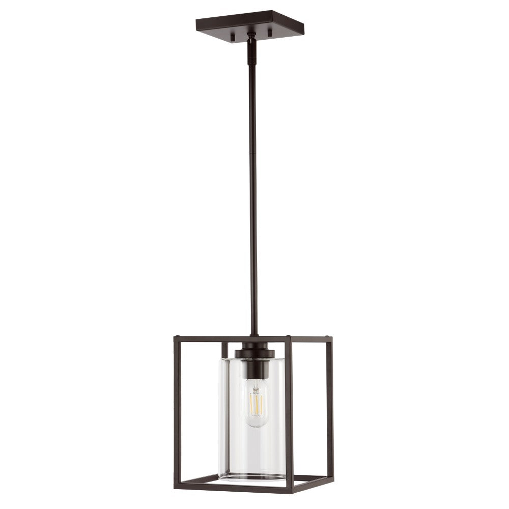 Pagoda 8.13" Industrial Farmhouse Iron/Glass LED Pendant