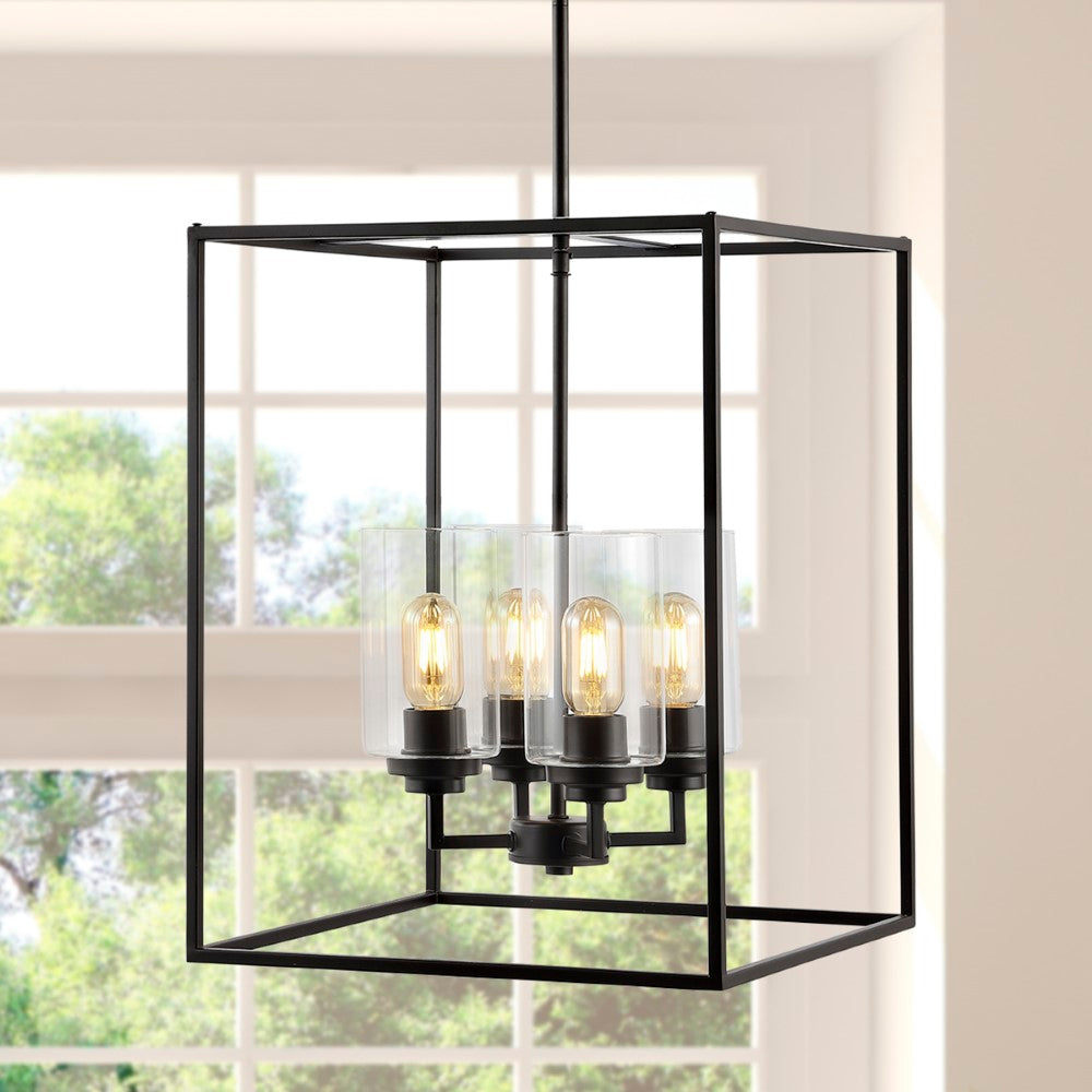Pagoda 8.13" Industrial Farmhouse Iron/Glass LED Pendant