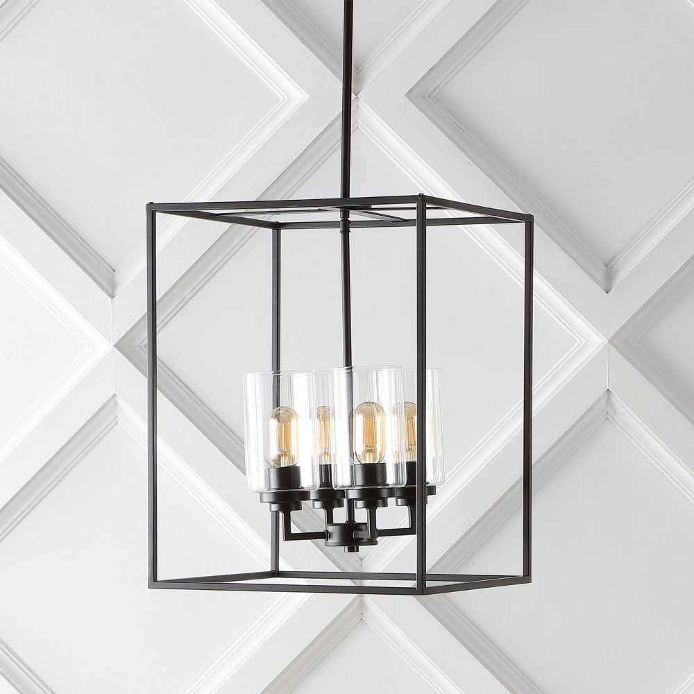 Pagoda 8.13" Industrial Farmhouse Iron/Glass LED Pendant