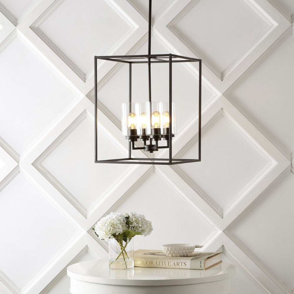 Pagoda 8.13" Industrial Farmhouse Iron/Glass LED Pendant