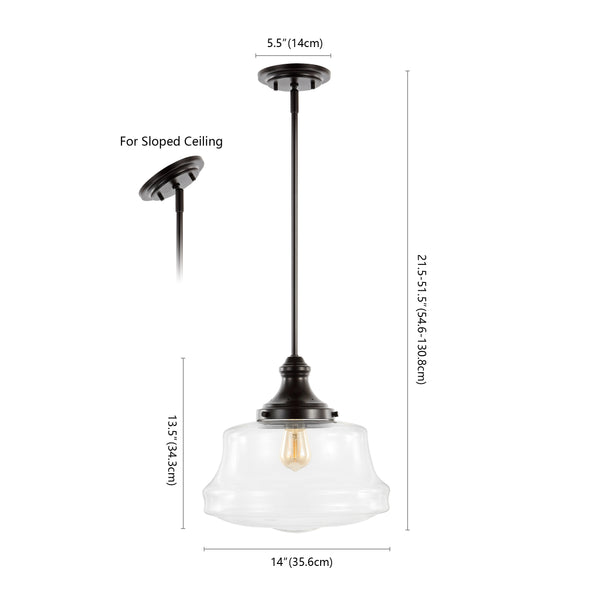 Dimension Image Oil Rubbed Bronze/Clear / 1 Light