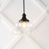 Meyer 14" Bohemian Farmhouse Iron/Glass LED Pendant