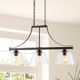 Rick 36" Industrial Farmhouse Iron/Glass Linear LED Pendant