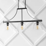 Rick 36" Industrial Farmhouse Iron/Glass Linear LED Pendant