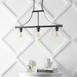 Rick 36" Industrial Farmhouse Iron/Glass Linear LED Pendant