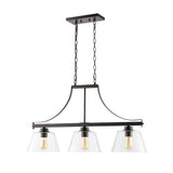 Rick 36" Industrial Farmhouse Iron/Glass Linear LED Pendant