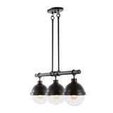 Asher 33" Industrial Farmhouse Iron/Glass Linear LED Pendant