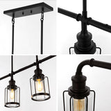 Pathson 34" Farmhouse Industrial Iron/Glass Linear LED Pendant