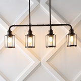 Pathson 34" Farmhouse Industrial Iron/Glass Linear LED Pendant