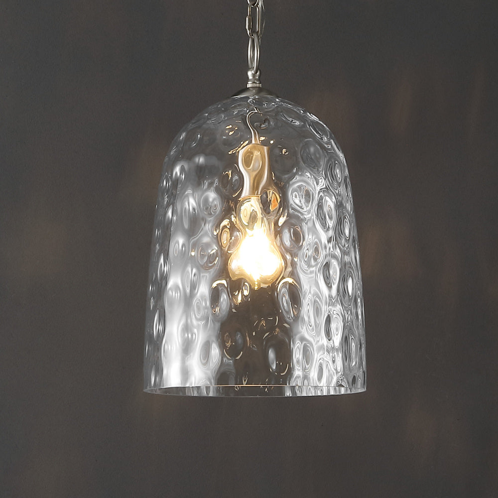 Haleigh 10" Industrial Designer Iron/Dimple Glass Dome LED Pendant