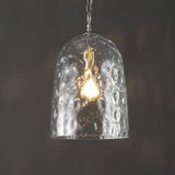 Haleigh 10" Industrial Designer Iron/Dimple Glass Dome LED Pendant