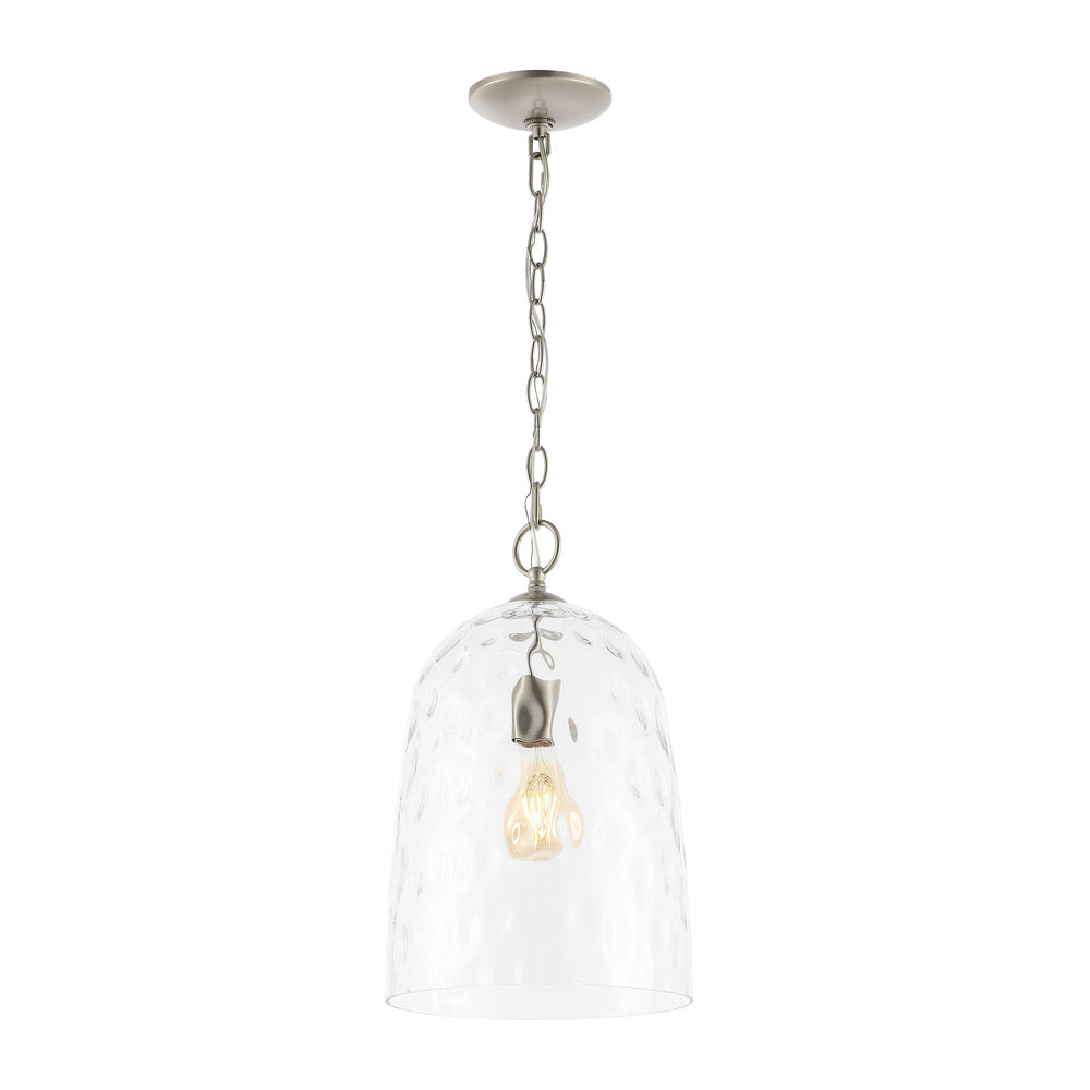 Haleigh 10" Industrial Designer Iron/Dimple Glass Dome LED Pendant