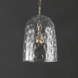 Haleigh 10" Industrial Designer Iron/Dimple Glass Dome LED Pendant