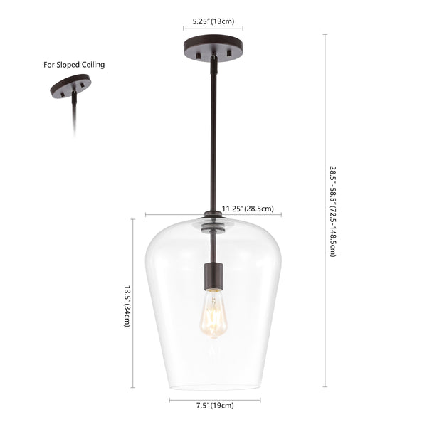 Dimension Image Oil Rubbed Bronze/Clear / 1 Light