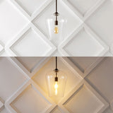 Solid 11.25" Industrial Farmhouse Iron/Glass LED Pendant