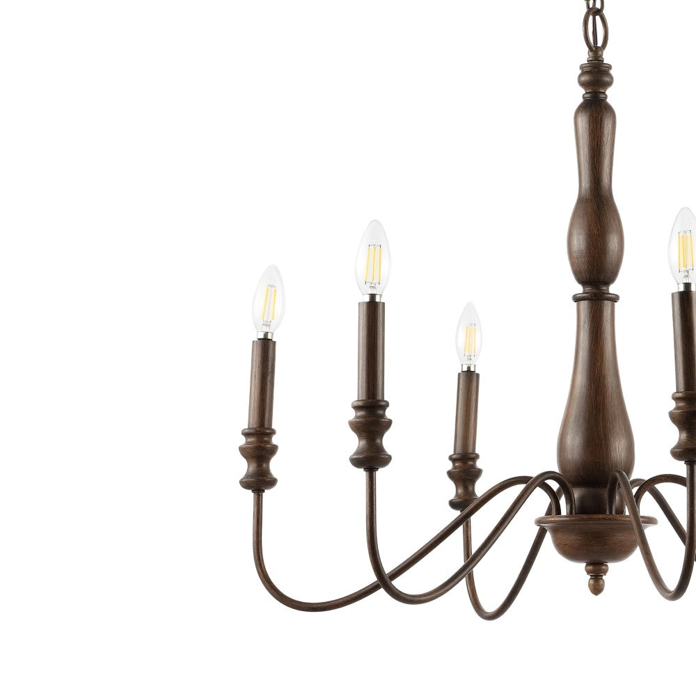Lacey 29" Rustic Midcentury Iron LED Chandelier