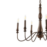 Lacey 29" Rustic Midcentury Iron LED Chandelier