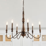 Lacey 29" Rustic Midcentury Iron LED Chandelier