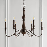 Lacey 29" Rustic Midcentury Iron LED Chandelier