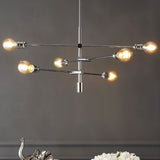 Diya 36" Modern Vintage Iron Arm-Adjustable LED Chandelier