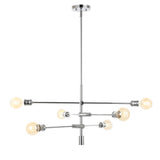 Diya 36" Modern Vintage Iron Arm-Adjustable LED Chandelier