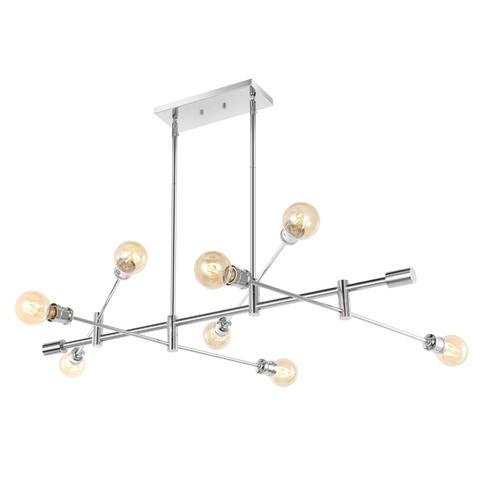 Diya 36" Modern Vintage Iron Arm-Adjustable LED Chandelier