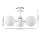 Geo 23.5" 3-Light Bohemian Farmhouse Iron/Frosted Glass LED Semi Flush Mount