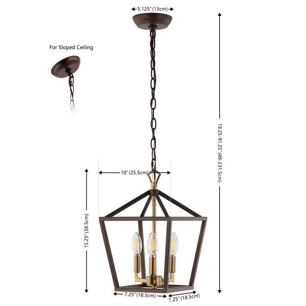 Dimension Image Oil Rubbed Bronze/Brass Gold / 10