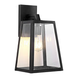 Jacqueline 9" Iron/Glass Modern Industrial Angled LED Outdoor Lantern