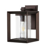 Shirley 7.25" Iron/Glass Modern Rustic Cube LED Outdoor Lantern Set 2