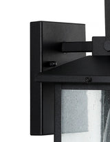Donald 6.75" Iron/Seeded Glass Rustic Traditional Lantern LED Outdoor Lantern Set 2
