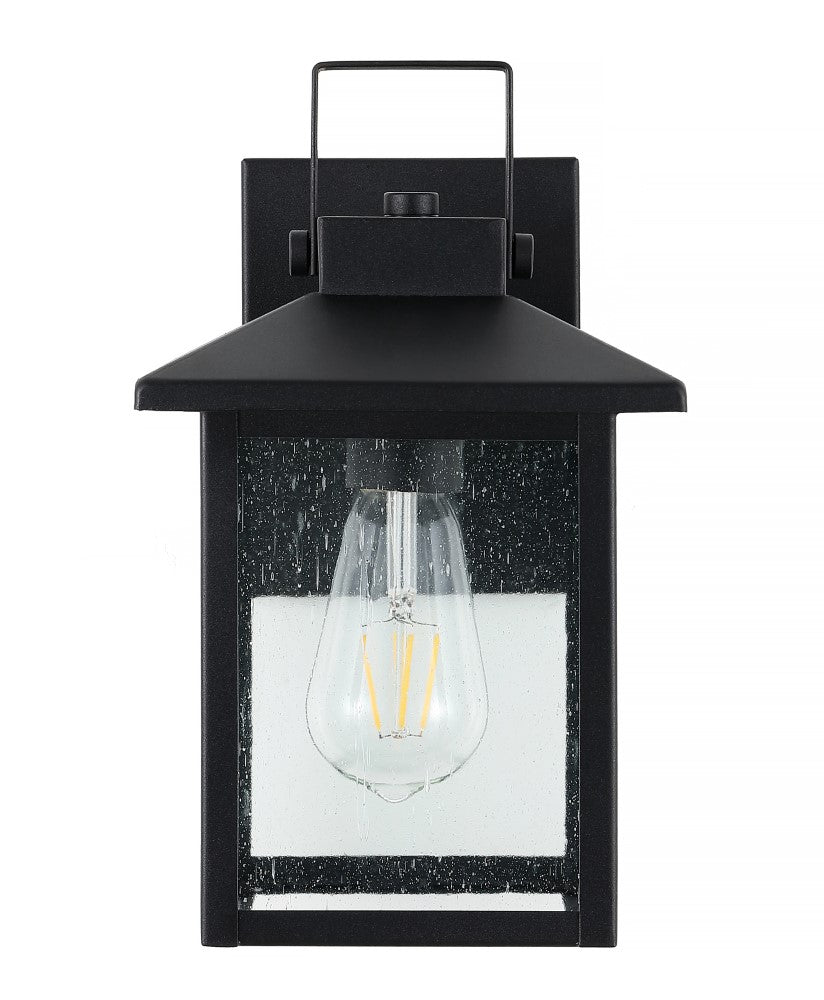 Donald 6.75" Iron/Seeded Glass Rustic Traditional Lantern LED Outdoor Lantern Set 2