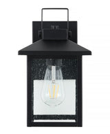 Donald 6.75" Iron/Seeded Glass Rustic Traditional Lantern LED Outdoor Lantern Set 2